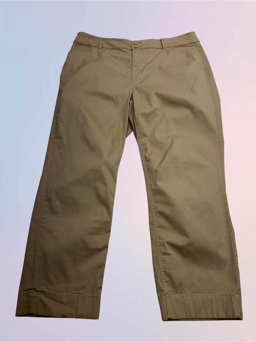 LOFT Women’s 14 CURVY STRAIGHT CROP Khaki Pants
